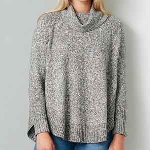 Leo & Nicole Cowl Neck Poncho Sweater